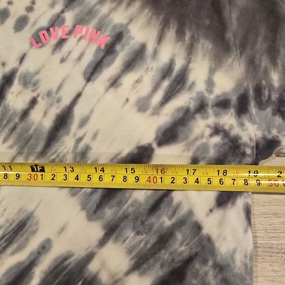 Victorias Secret PINK T Shirt Womens XSmall Tie Dye Gray Long Sleeve Open Back. - Picture 12 of 13
